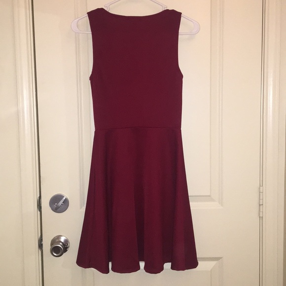 Charlotte Russe Maroon V Plunge Dress - Picture 2 of 5
